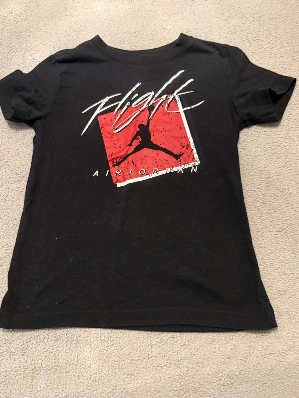 Jordan Black Short-Sleeve Tee with Red Jumpman Graphic